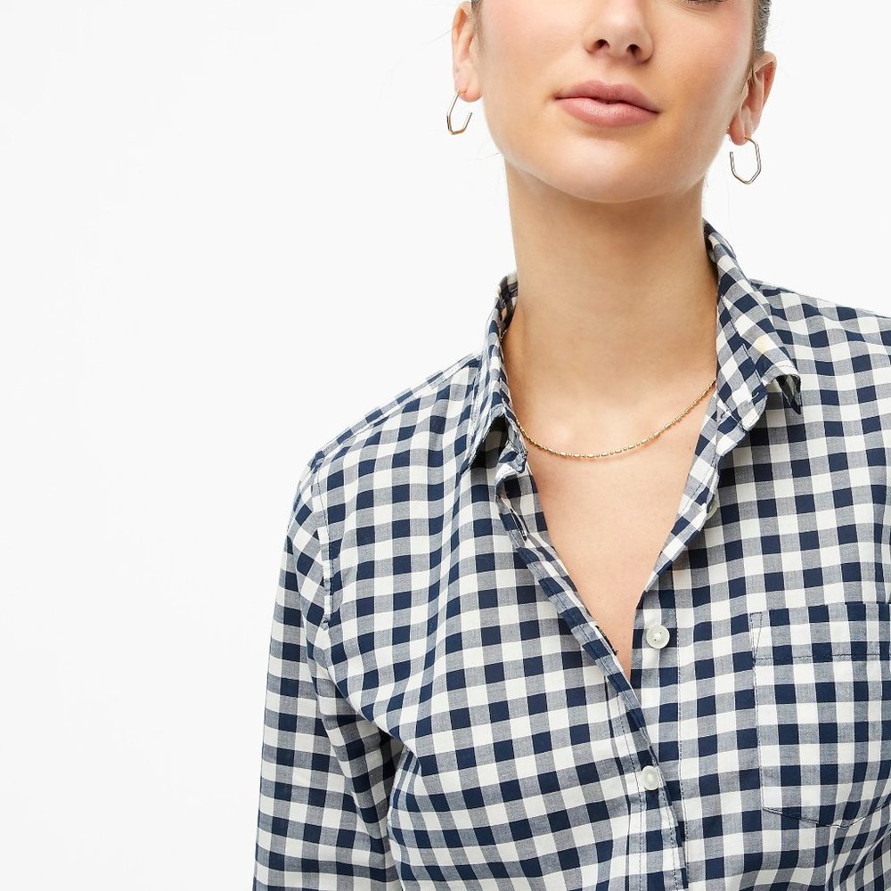J. Crew Classic-fit Boy Shirt in Crinkle Gingham (size 4P)